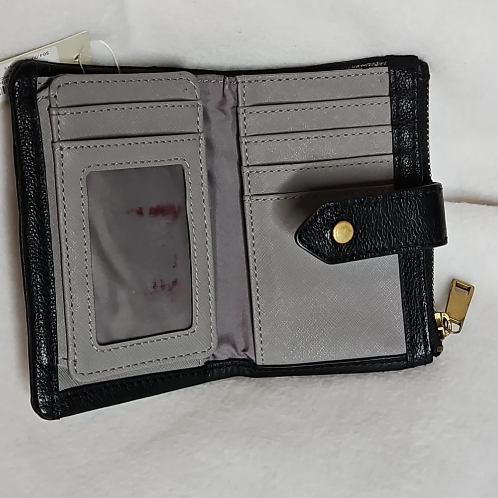 Fossil Lainie Wallet Women’s Pebbled Leather Black Multifunction 5" Credit Card - Picture 8 of 14